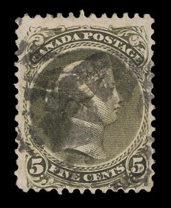 GENUINE CANADA SCOTT #26 USED APS CERT 1875 OLIVE GREEN - ESTATE CLOSEOUT.