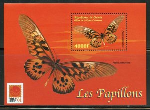 GUINEA  BUTTERFLIES PHILANIPPON 2001  SOUVENIR SHEET V  MINT NH