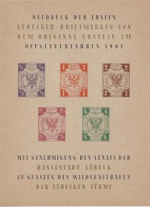 LUBECK: 1961 Neudruck - Reprints on Original Stone of 1861 Issues