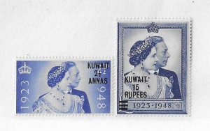 Kuwait Sc #82-83  Silver Wedding set of 2 OG VF