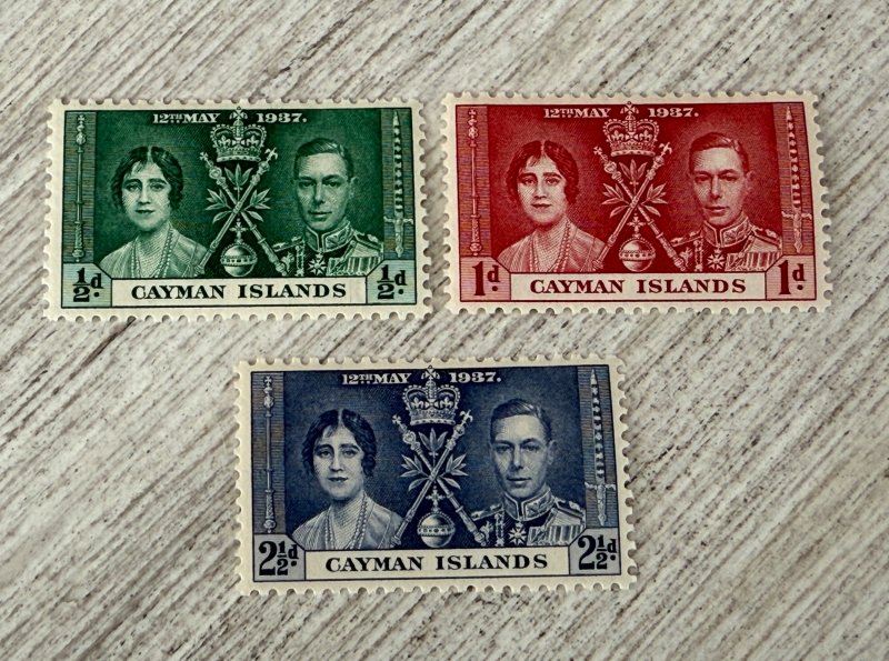 Cayman Islands #97-99 MH, Coronation Issue,  2024 SCV $1.10
