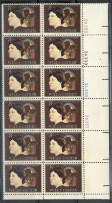 US Stamp #1487 MNH Willa Cather Plate Block / 12