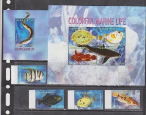 2004	Sierra leone	marine life fish set+klb+s/s MNh	249