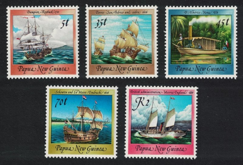 Papua NG Ships 5v 1987 MNH SG#544=556