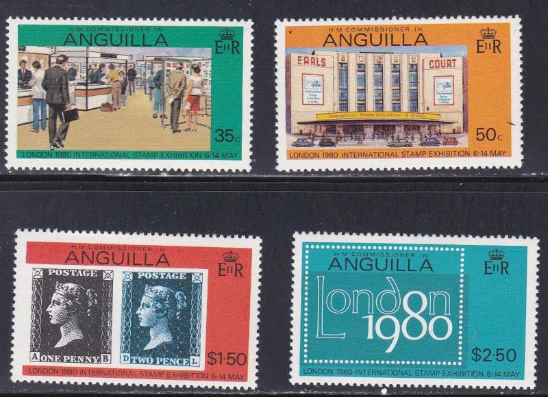 Anguilla # 371-374, Lond 80 Philatelic Exhibition, NH, 1/2 Cat.