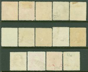 EDW1949SELL : USA 1890-93 Sc #219-29, 220a, 220c F-VF Used. Very Fresh. Cat $314