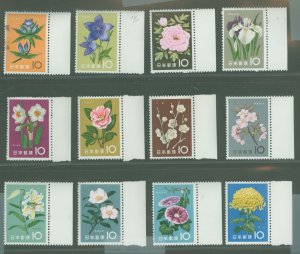 Japan #712-723  Single (Complete Set) (Flowers)