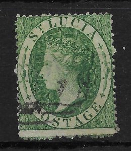 ST.LUCIA SG3 1860 6d GREEN USED