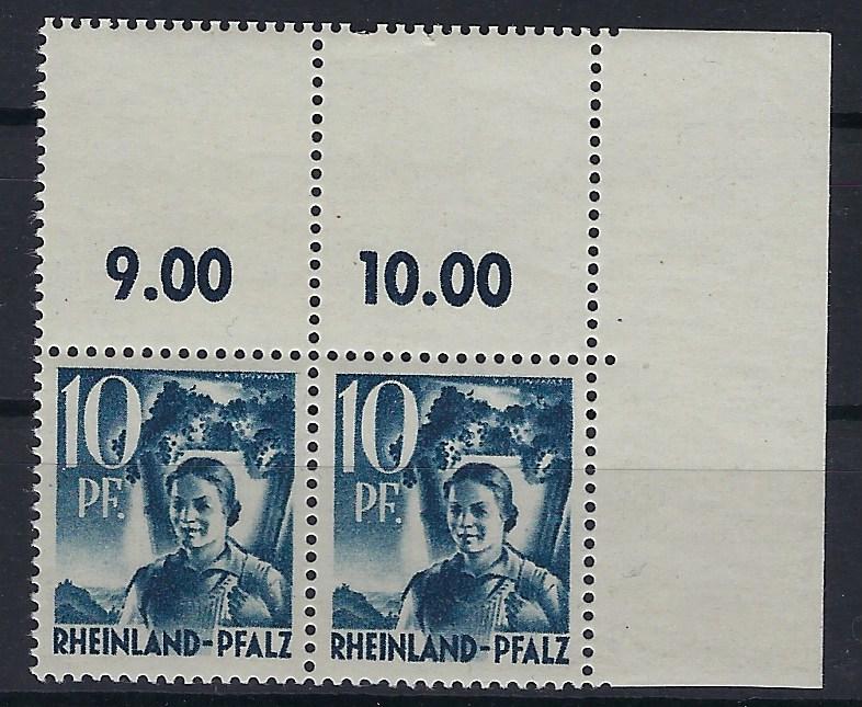 Germany - under French occupation Scott # 6N3; mint nh, pair, var size