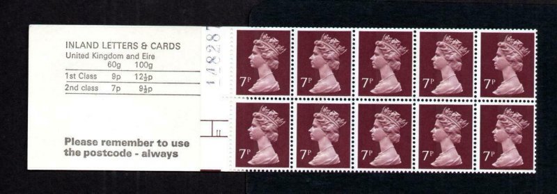 70p JUNE 1977 BOOKLET CYLINDER 11 NO DOT PERF E2 p27 Cat £14