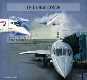 Centrafrique 2015 MNH. Concorde. Michel Code: 5664 / Bl.1354 