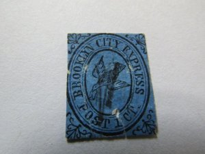 US Local Stamps, Scott # 28L1, N.Y. BROOKLYN CITY EXPRESS POST 1C used, 1855,