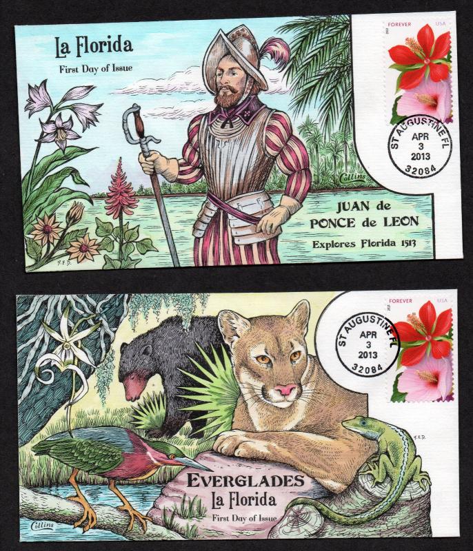 $US FDC SC# 4750-4753, St. Augustine, FL 4/3/2013 Florida Attractions Collins