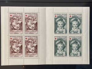 1962 France Red Cross Semi-Postal Stamps Complete Booklet Sc# B365a MNH SCV $32