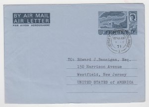 Jersey - 1971 -  Illustrated 9d Airletter addressed NJ