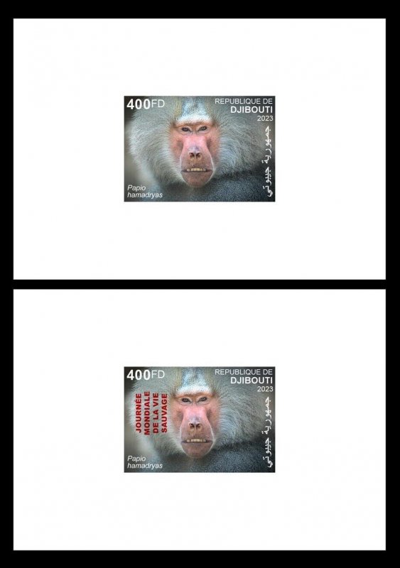 DJIBOUTI 2023 2X 8 PROOFS FROG TURTLE MONKEY MUSHROOMS OWL BEES BAT PANDEMIC MNH-