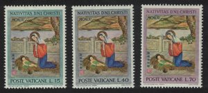 Vatican Christmas Centres 3v 1961 MNH SG#365-367