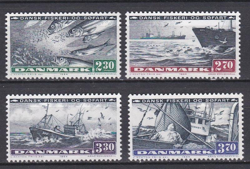 Denmark # 760-763, Fishing & Ships , NH, 1/2 Cat.