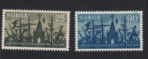 Norway # 456-457, Ships in Harbor, Church, Mint NH, 1/2 Cat,