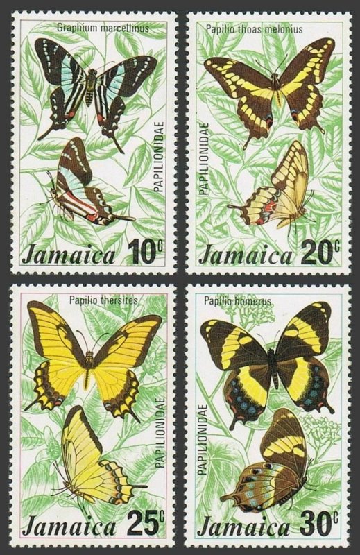 Jamaica 398-401,401a sheet,MNH.Michel 398-401,Bl.8. Butterflies,1975.Graphium