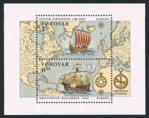 Faroe 236-38,MNH.Michel 231-232,Bl.5. EUROPE CEPT-1992,Left Erikson,Columbus.