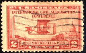 SC#649 2¢ Civil Aeronautics Issue (1928) Used