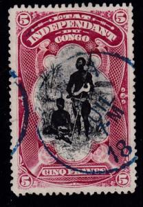 Belgian Congo 1894 5fr. High Value of the set. F/VF/Used(o) Bangala Chief & Wife