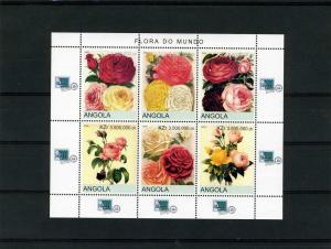 Angola 2000 Roses Sheet (6) Perforated mnh.vf