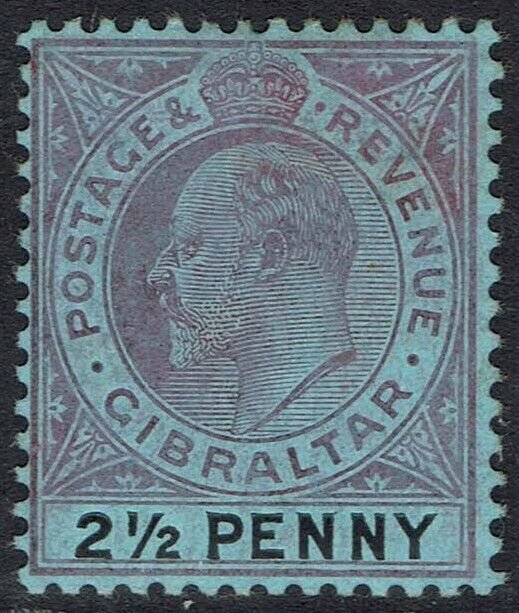 GIBRALTAR 1904 KEVII 21/2D WMK MULTI CROWN CA  