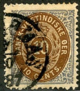 Danish West Indies, Scott #10, Used, 1887 date, St. Thomas cancel