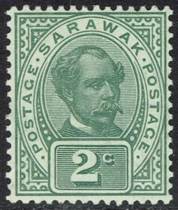 SARAWAK 1902 RAJA BROOKE 2C WMK ROSETTE