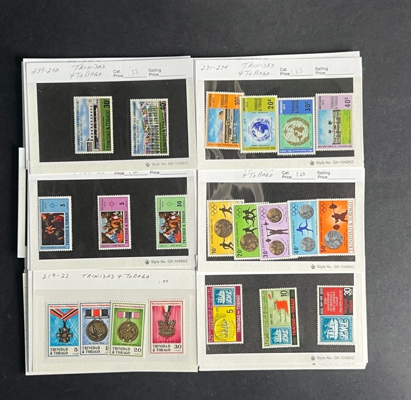 Trinidad & Tobago Stamp Collection Dealer Cards $323 CV Mint & Used ZAYIX