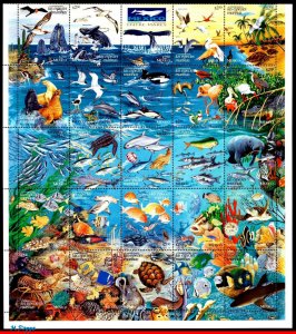 2090 MEXICO 1998 MARINE LIFE, WHALE, TURTLES, FISH,  BIRDS, MI 2713,  SET MNH