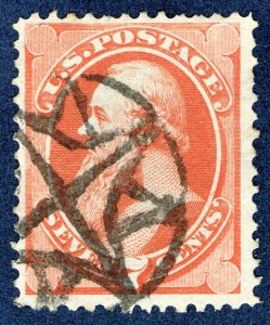 [0798] 1873 Scott#160 7¢ vermilion Fancy cancel