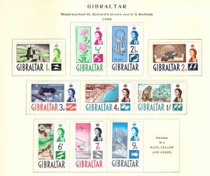 Gibraltar Scott 147-156  MH*  short set 10/14 does not include album page