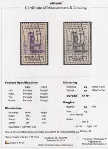 857 3 cent Printing Stamp used EGRADED XF 91 XXF