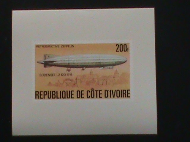 1977-IVORY COAST STAMP: SC#443A HISTORY OF THE ZEPPELIN SERIES IMPERF:-MNH S/S