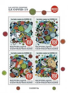 Central African Rep Fight Corona 2020 MNH Medical Stamps Sheet Science Pandemic