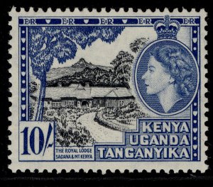 KENYA UGANDA TANGANYIKA QEII SG179, 10s black & dp ultramarine, NH MINT. Cat £48