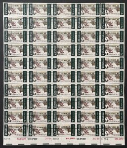 1384a Pre-Cancel (Baltimore) WINTER SUNDAY Sheet of 50 US 6¢ Stamps MNH 1969