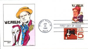 #1803 W. C. Fields Combo Watercolors FDC