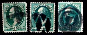 Selected 1870s-1890s Fancy Cancels Used on Contemporary USA Classic Stamps..[DL]
