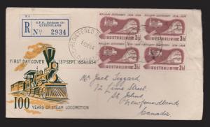 AUSTRALIA Scott #275 On FDC 100 Years Of Steam Locomotion Unknown Thermal Cachet