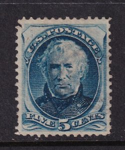 1875 Zachary Taylor Sc 179 5c blue used single, fault CV $27.50 (K7