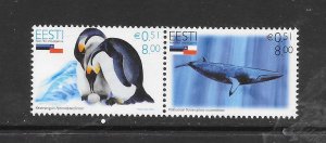 WHALES - ESTONIA #555 (A) PENGUINS MNH