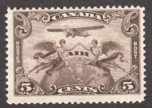 1928 Canada Sc #C1 - 5¢ Airmail - Globe, Airplane & Winged Figures - MNH