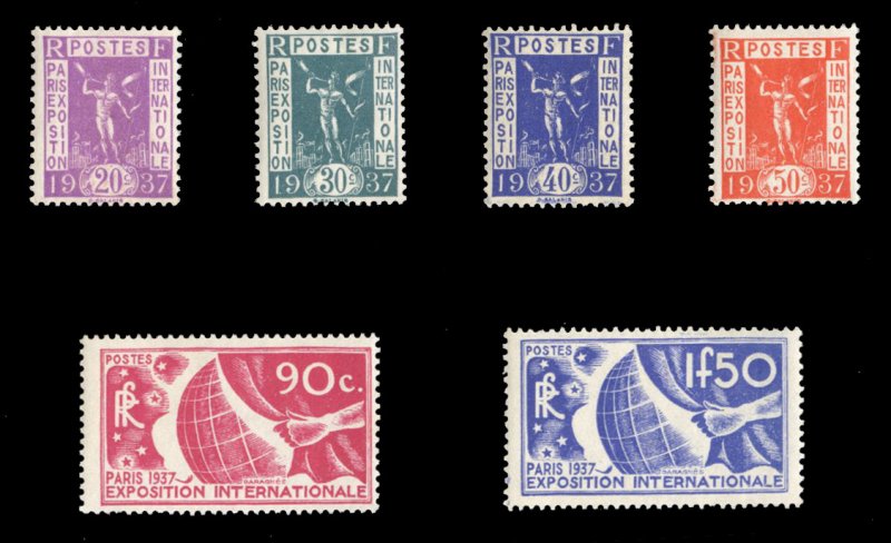 France, 1900-1950 #315-320 Cat$102.25, 1936 Paris Expo, complete set, never h...