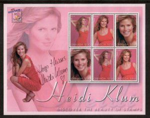 Grenada 2002 - Heidi Klum Signed - Sheet Of 6 Stamps Scott #3267 MNH **Limited**