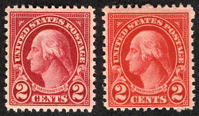 US #634b SCV $425.00 CARMINE LAKE F/VF mint never hinged, strong color, carmi...