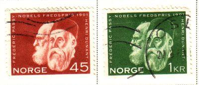 Norway Sc 401-2 1961 Nobel Prize stamps used